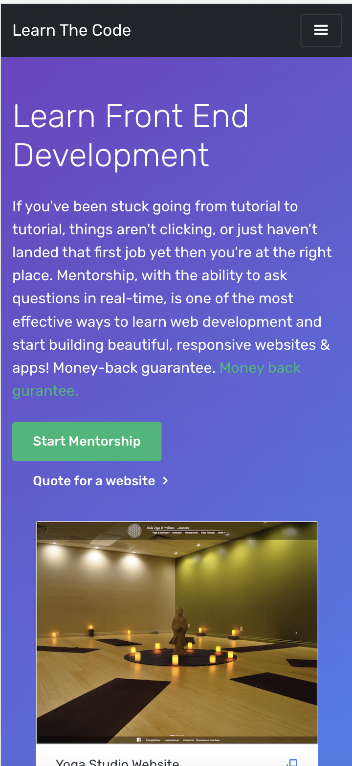 Learn The code project